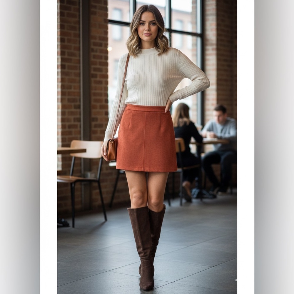 NWT French Connection Patty Drape Mini Skirt size 6 Color Saffron Spice